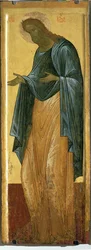 St. Johannes der Vorläufer, aus der Deisis-Schicht der Mariä-Entschlafens-Kathedrale in Wladimir (Tempera auf Holztafel)